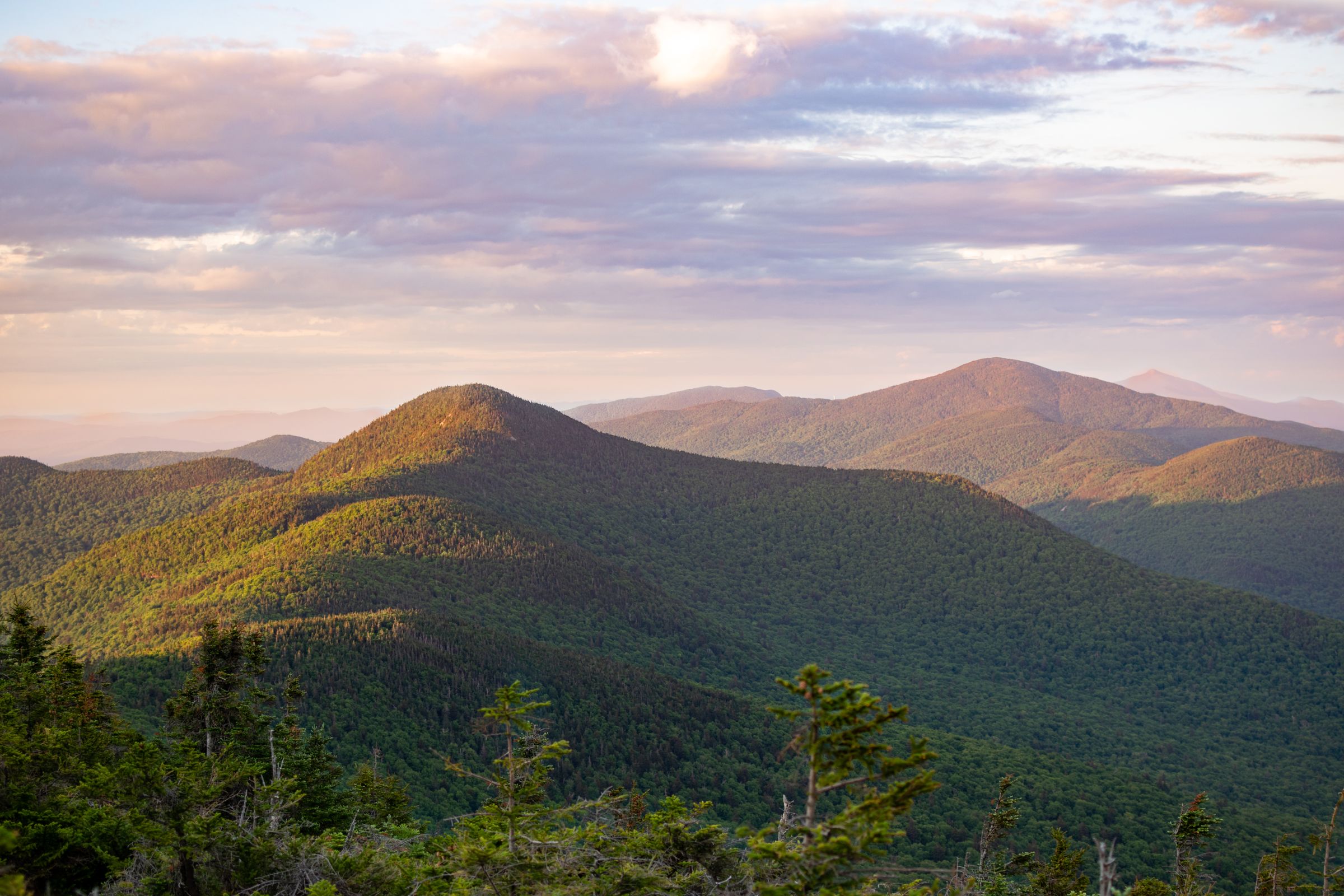 Green Mountains of Vermont at sunrise